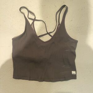 Vuori Dark Gray Ribbed Tank Top